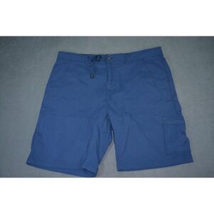 Prana Stretch Zion Shorts Men's 40 Blue 10" Inseam Hiking Cargo Belted Gorpcore